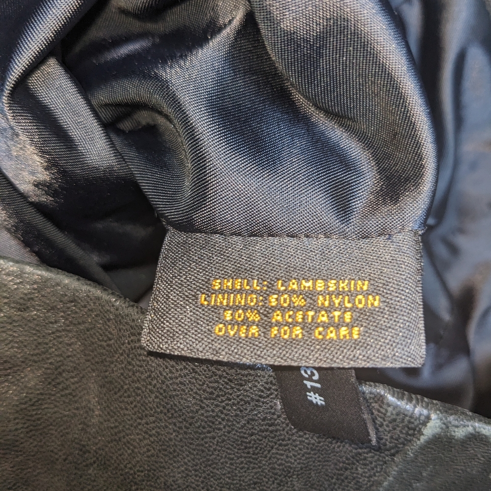 Cole Haan City | Black Lambskin Leather Vented Racer Jacket Women's Size M - Picture 6 of 7